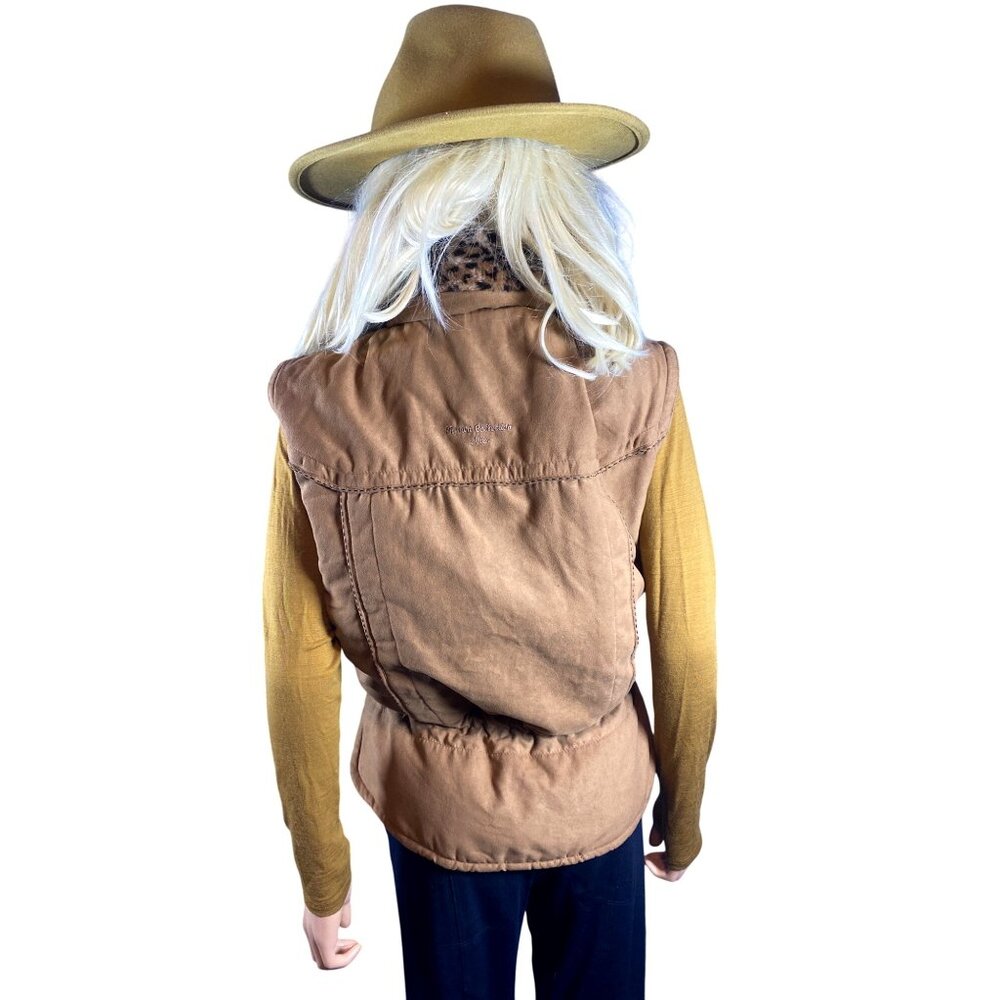 Vintage Nils Resort Collection Zip Vest Leopard Collar Full Zip S/M - Picture 7 of 17